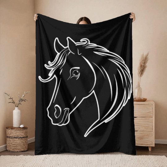 Horse Equine Pony Throw Blankets