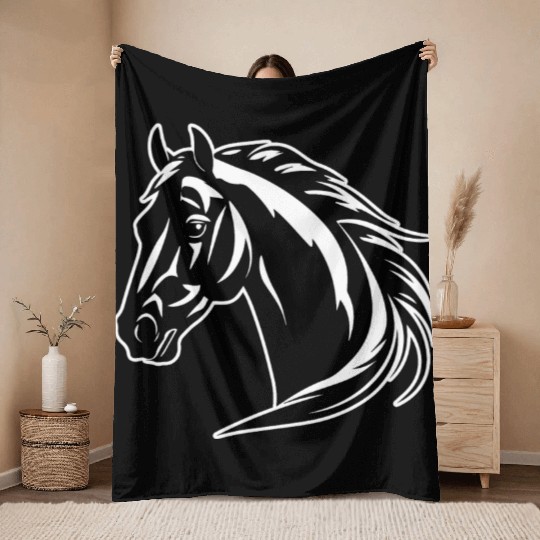 Horse Equine Pony Throw Blankets