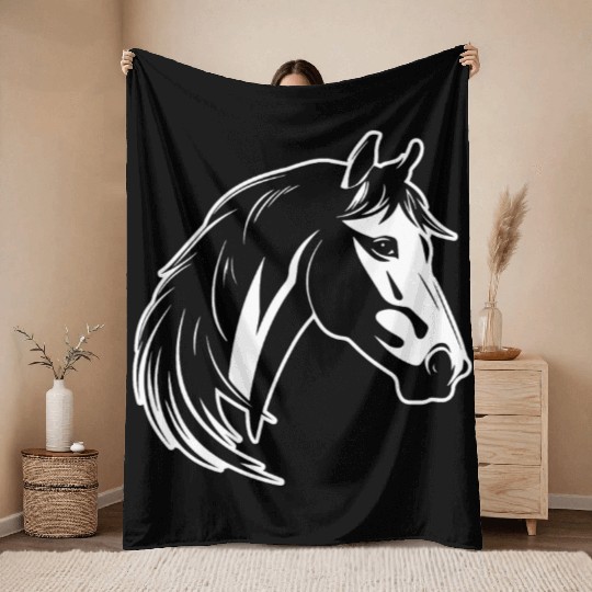 Horse Equine Pony Throw Blankets