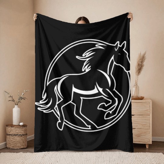 Horse Equine Pony Throw Blankets