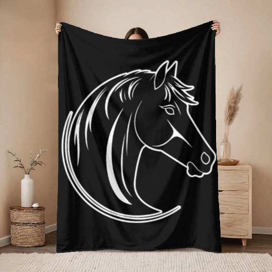 Horse Equine Pony Throw Blankets