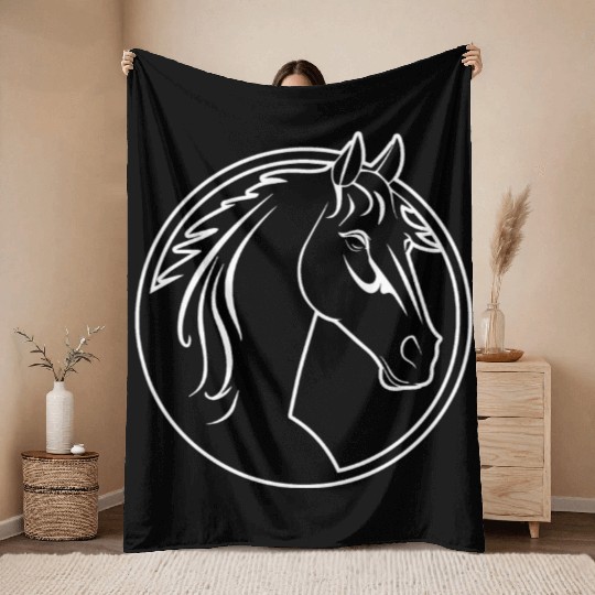 Horse Equine Pony Throw Blankets