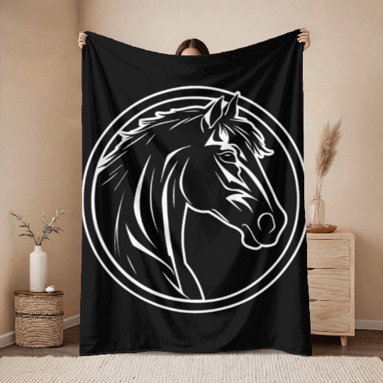 Horse Equine Pony Throw Blankets