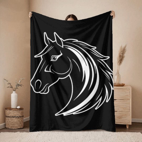 Horse Equine Pony Throw Blankets