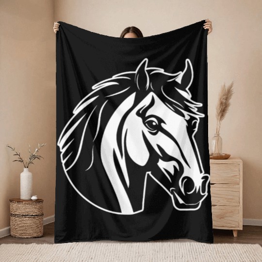 Horse Equine Pony Throw Blankets
