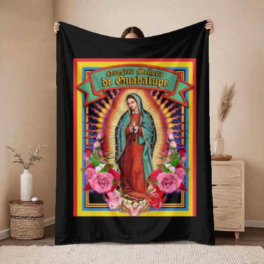 Our Lady Of Guadalupe Virgin Mary Throw Blankets