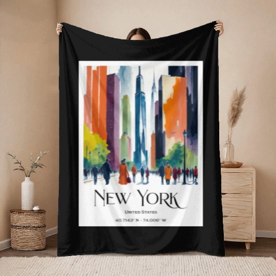 People walking to One World Trade Centre New York Throw Blankets