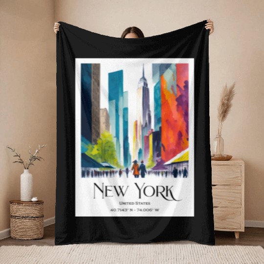 People walking to One World Trade Centre New York Throw Blankets