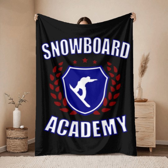 Snowboard Academy Throw Blankets