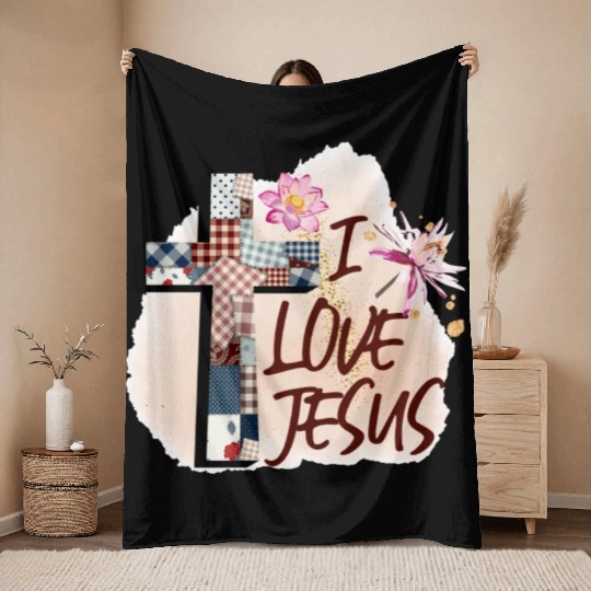 I Love Jesus Throw Blankets