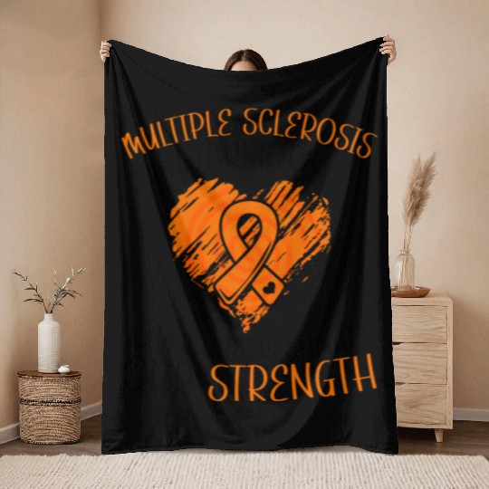 MS Warriors Never Underestimate Our Strength Throw Blankets