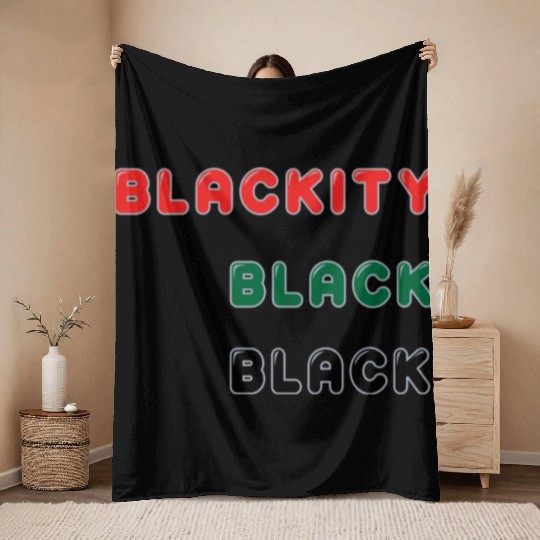 Blackity Black Black Throw Blankets