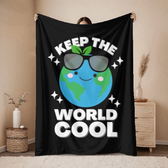 DESIGNKeep The World Cool 80s Throw Blankets