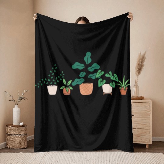 Plant Mom Throw Blankets