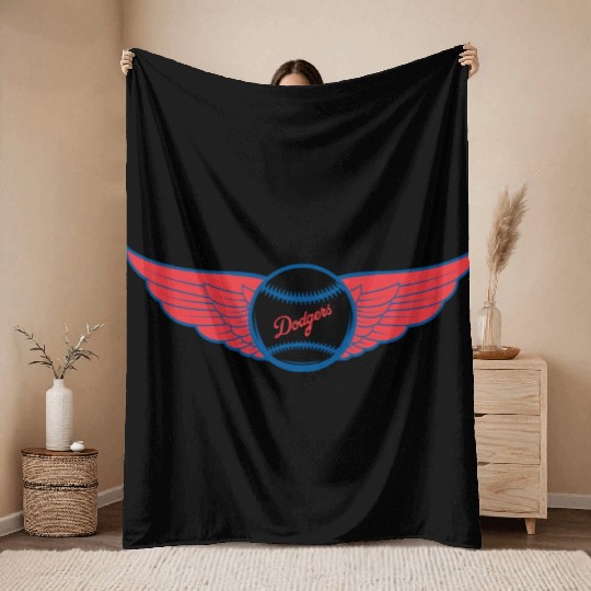 Dodgers Baseball Team Design 2023 Throw Blankets