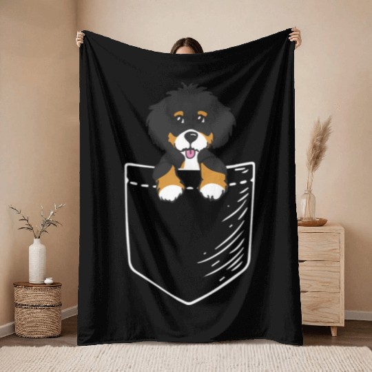 Bernedoodle Throw Blankets