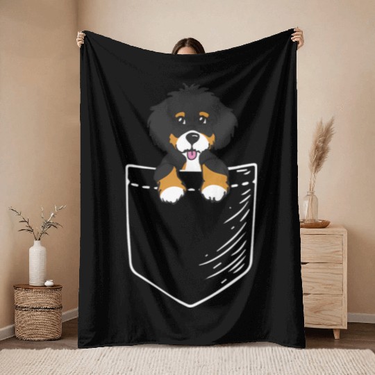 Bernedoodle Throw Blankets