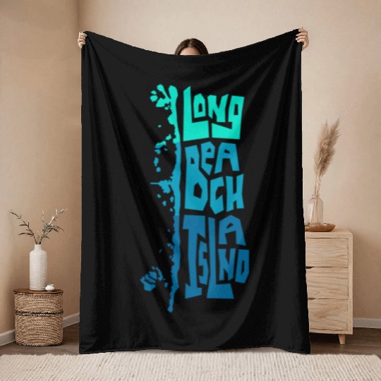 Lbi Long Beach Island Type Throw Blankets
