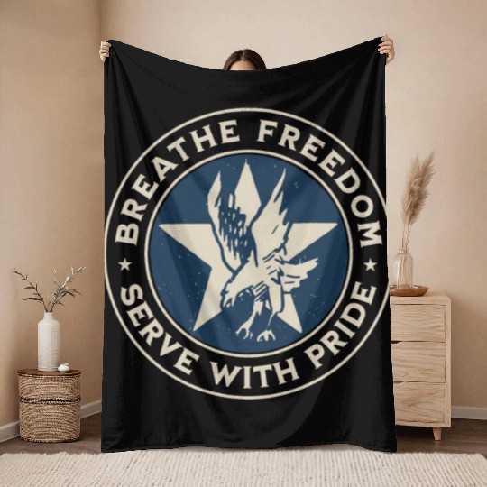Air Force - Breathe freedom, serve with pride Throw Blankets
