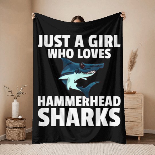 Hammerhead Shark Throw Blankets