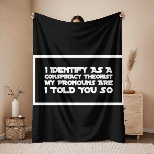 Conspiracy pronouns Throw Blankets