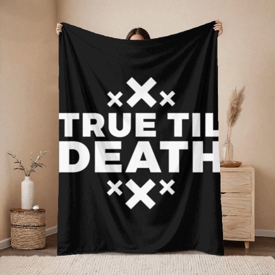 True Til Death Straight Edge Hardcore Throw Blankets