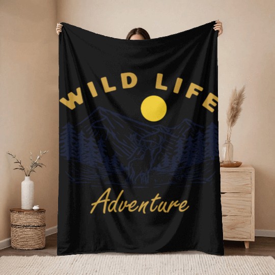Deer Wild Life Adventure Throw Blankets