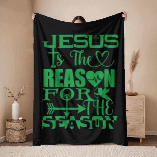 Jesus Is The Reason For The Season Happy Easter Throw Blankets