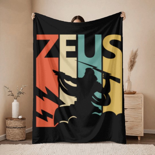 Zeus God Of Thunder - Greek Mythology Throw Blankets