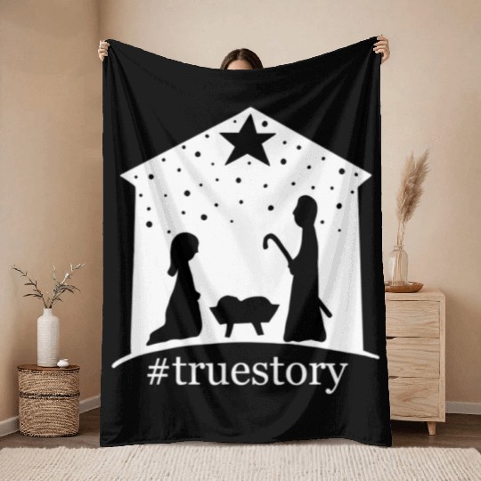 Truestory Birth Jesus True Bible Story Bethlehem Throw Blankets