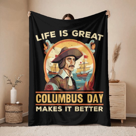 Christopher Columbus Italian American Columbus Day Throw Blankets
