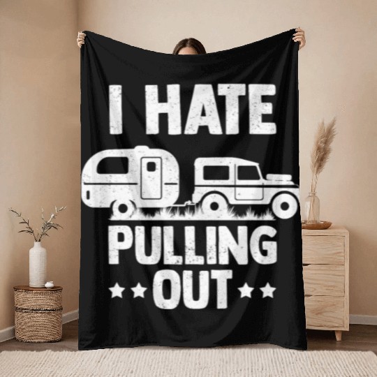 Camping Camper RV Outdoor Throw Blankets