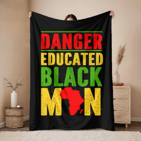 Danger Educated Black Throw Blankets