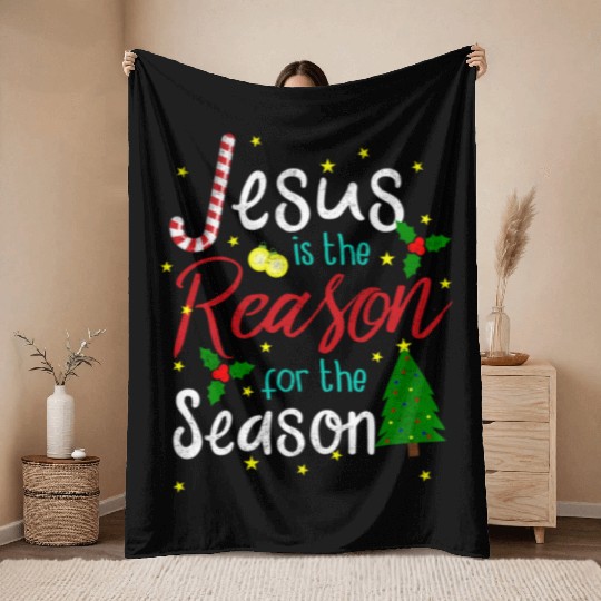 Jesus Is The Reason For The Season Throw Blankets