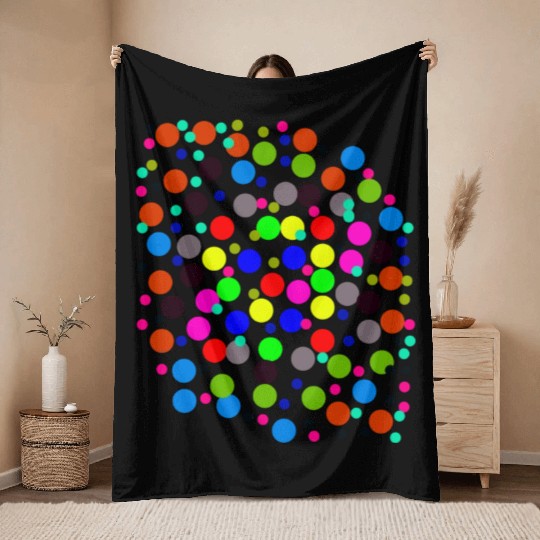 Multi-colored circle pattern Throw Blankets, Travel