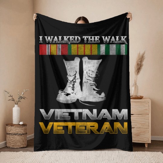 Vietnam Veteran Us Veterans Day For Throw Blankets