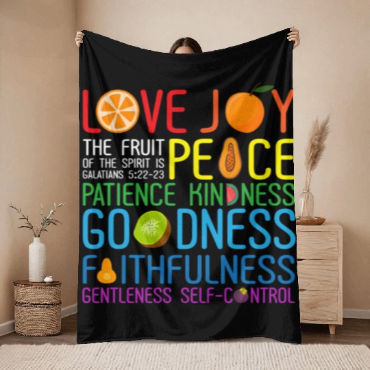 Love Joy The Fruit Of The Spirit Is Peace Patience Throw Blankets