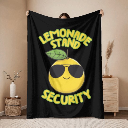 Lemonade Stand Security Cute Lemon Summer Throw Blankets