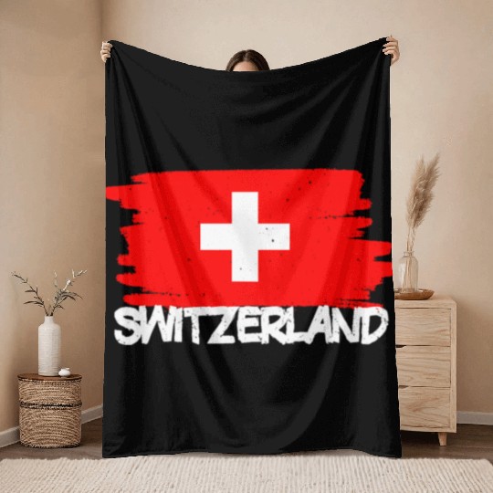 Switzerland Flag Throw Blankets