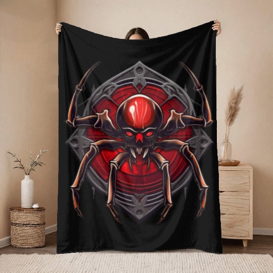 spider, Spider logo, Spider robot monster Throw Blankets