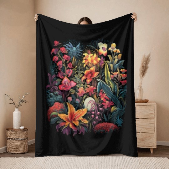 Orchids Flowers Garden Blossom Orchid Lover Throw Blankets