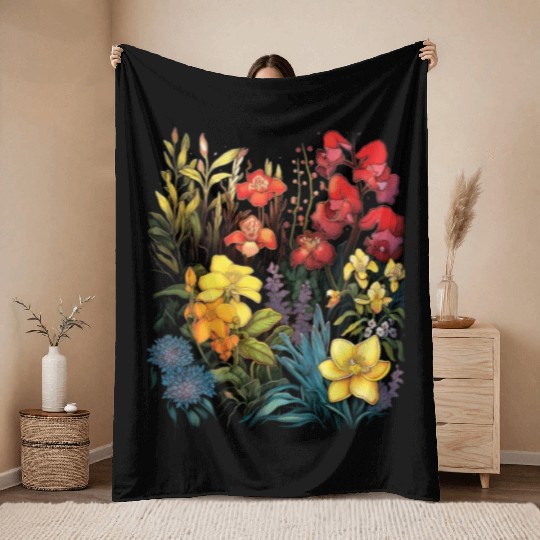 Orchids Flowers Garden Blossom Orchid Lover Throw Blankets