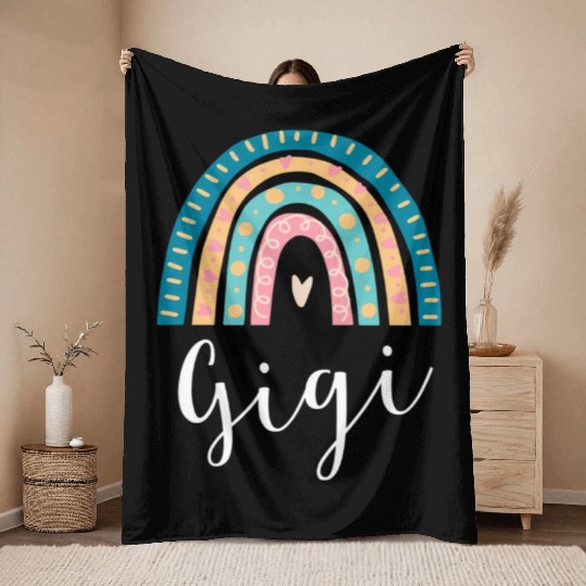 Gigi Rainbow For Grandma Family Throw Blankets