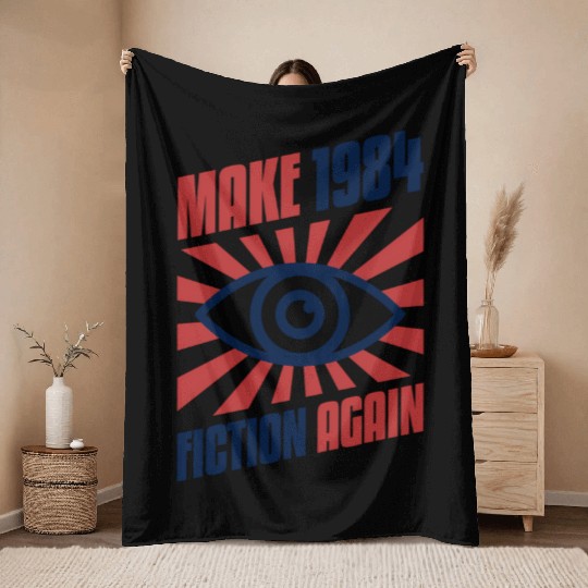 Make 1984 Fiction Again Freedom Throw Blankets