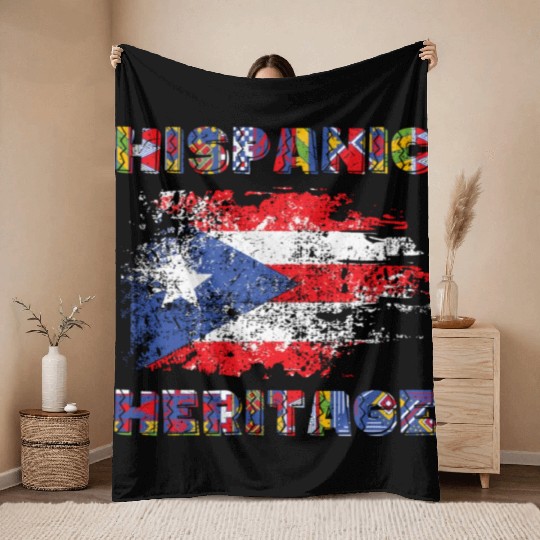 Puerto Rico Hispanic Heritage Month Throw Blankets