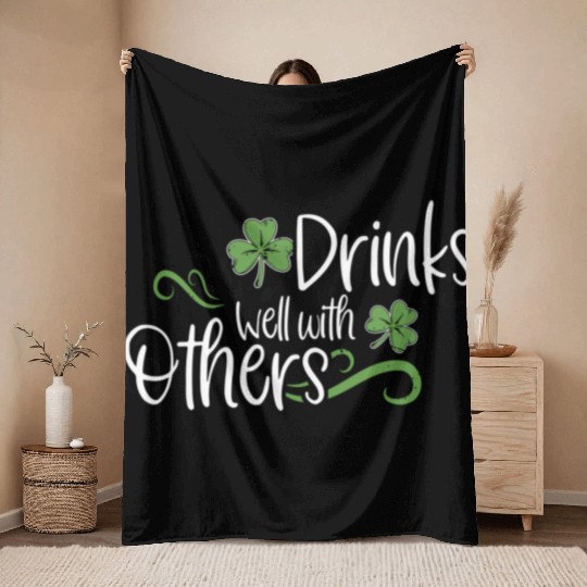 St Patricks Day Drinking Drinks Well With Other Throw Blankets