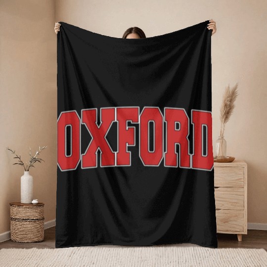 Oxford United Kingdom Varsity Style Uk Sports Throw Blankets