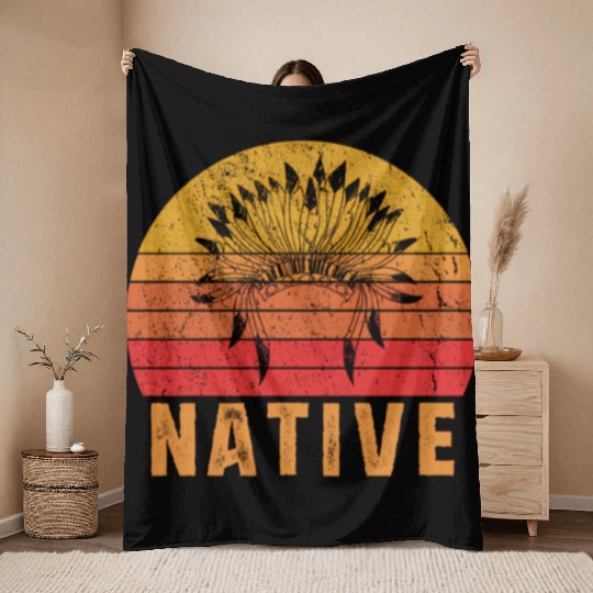 Native American Pride Native Indian Throw Blankets