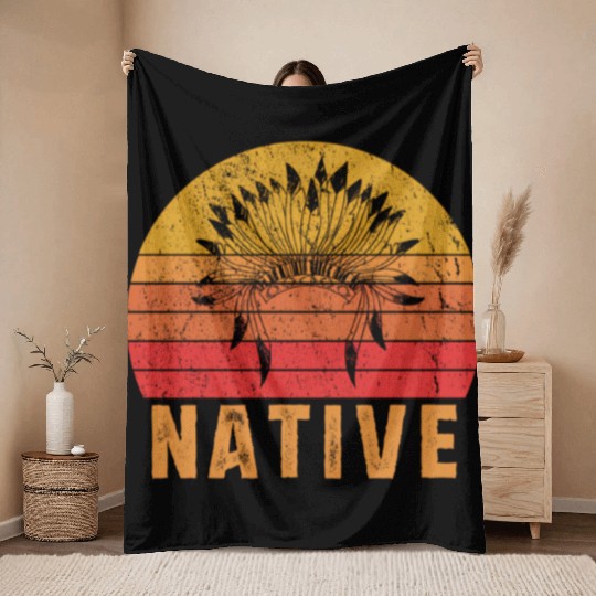 Native American Pride Native Indian Throw Blankets