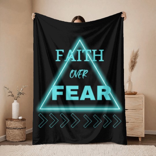 "Faith Over Fear Throw Blankets - Empower Your Journey!"
